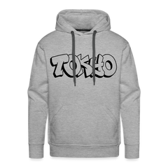 Hoodie Japan Graffiti "Tokyo Plain" - Grau meliert