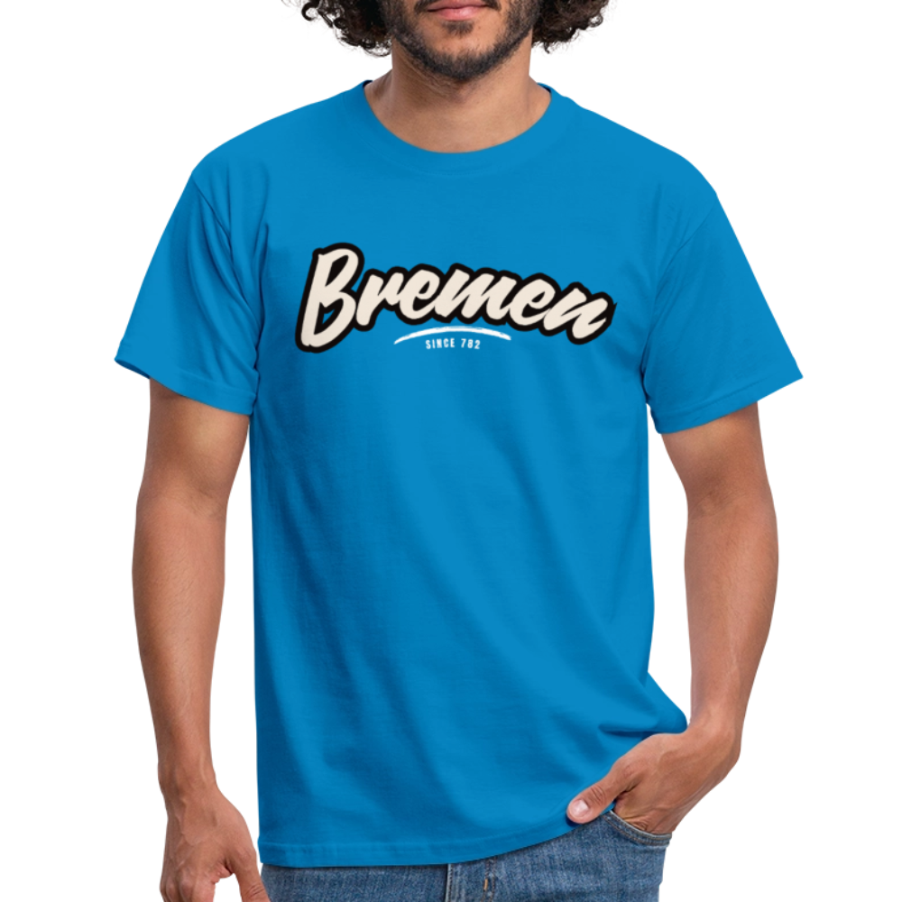 T-Shirt Bremen "Graffiti Tag White" - Royalblau