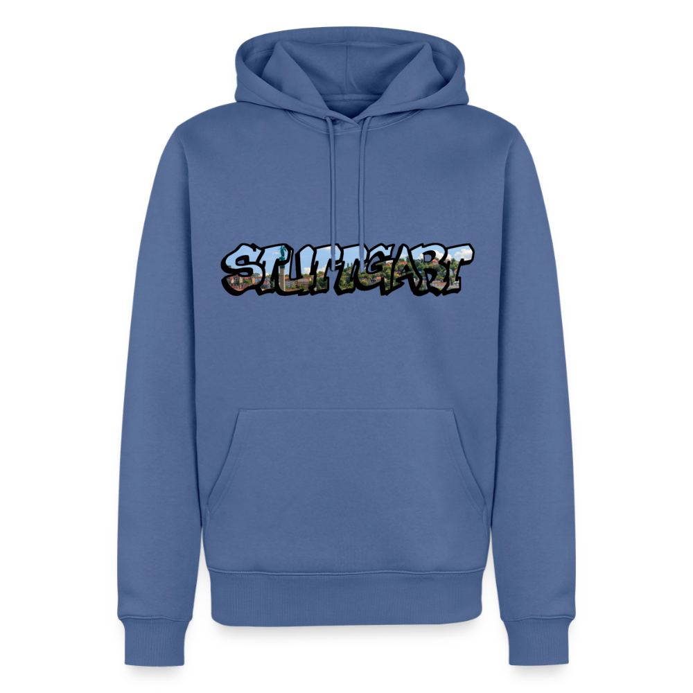 Hoodie Stuttgart "Panorama Graffiti" - Taubenblau
