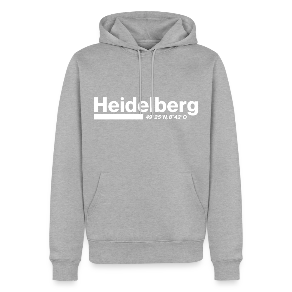 Hoodie Heidelberg "Bold GPS White" - Grau meliert