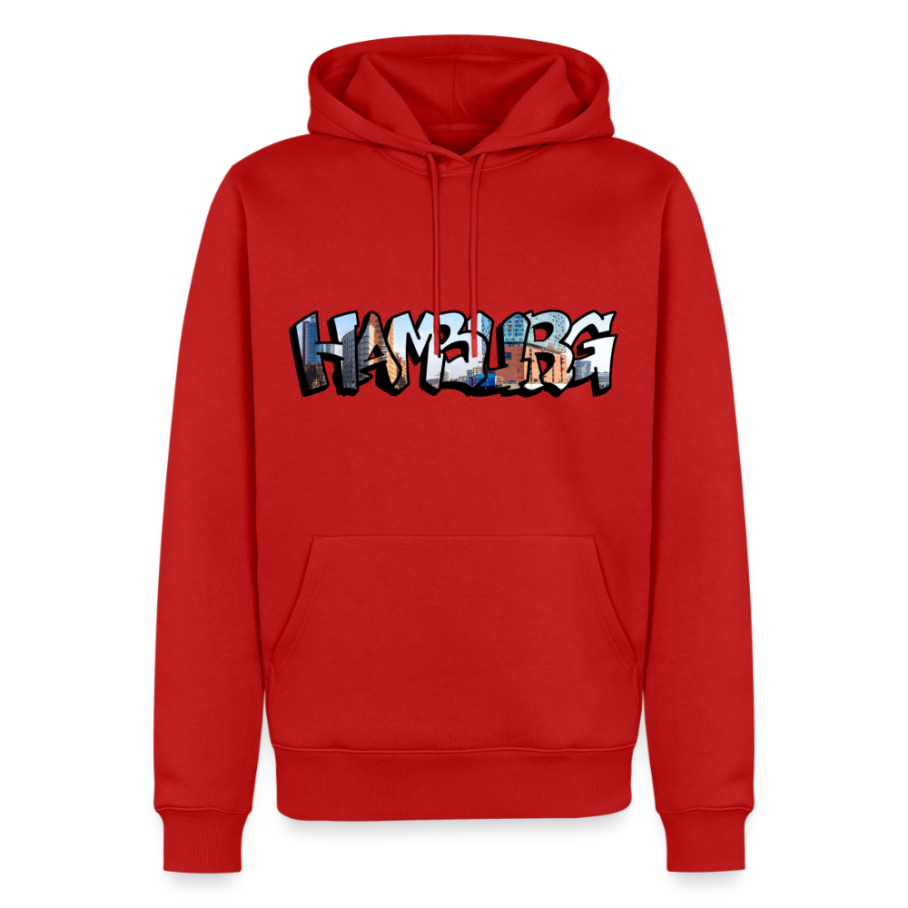 Hoodie Hamburg "Panorama Graffiti" - Rot