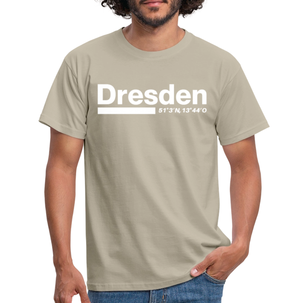 T-Shirt Dresden "Bold GPS White" - Sandbeige
