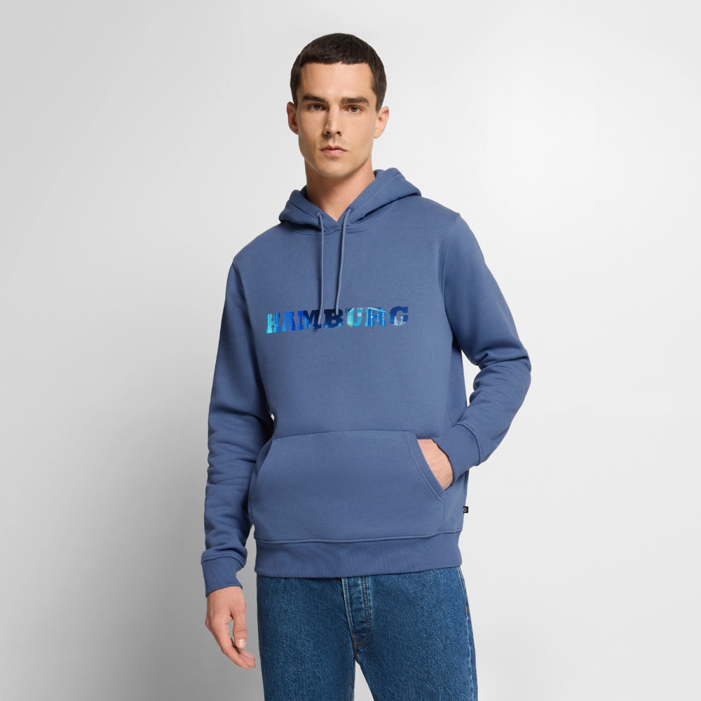 Hoodie Hamburg "Panorama Bold" - Taubenblau