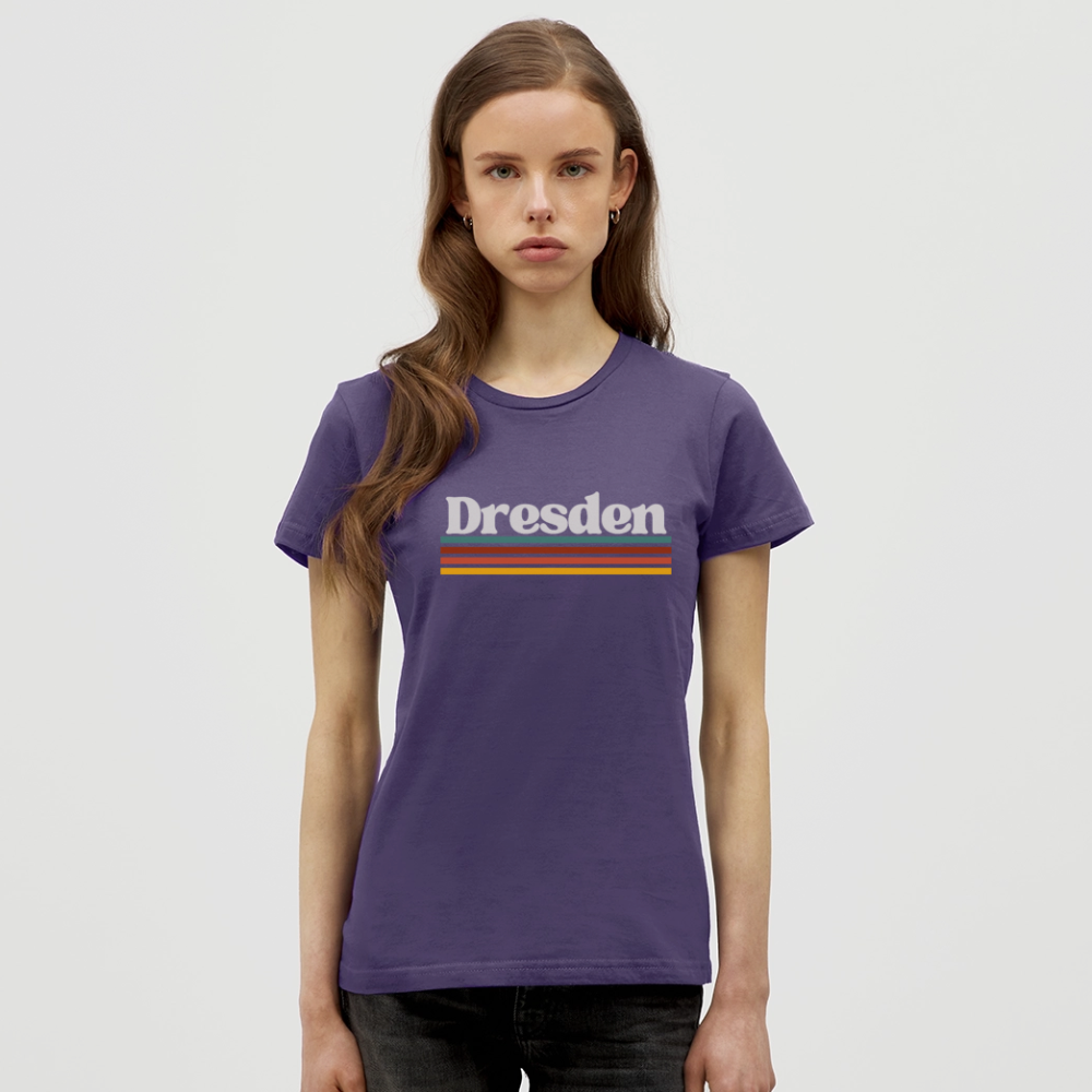 T-Shirt Ladies Dresden "Retro" - Dunkellila