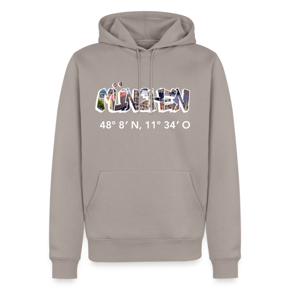Hoodie München "Graffiti Marienplatz GPS" Bright Edition - Taupe
