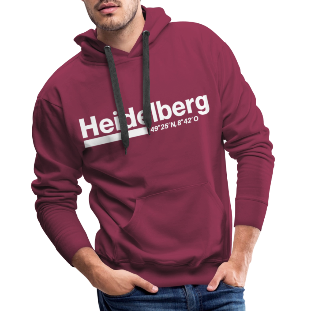Hoodie Heidelberg "Bold GPS White" - Bordeaux