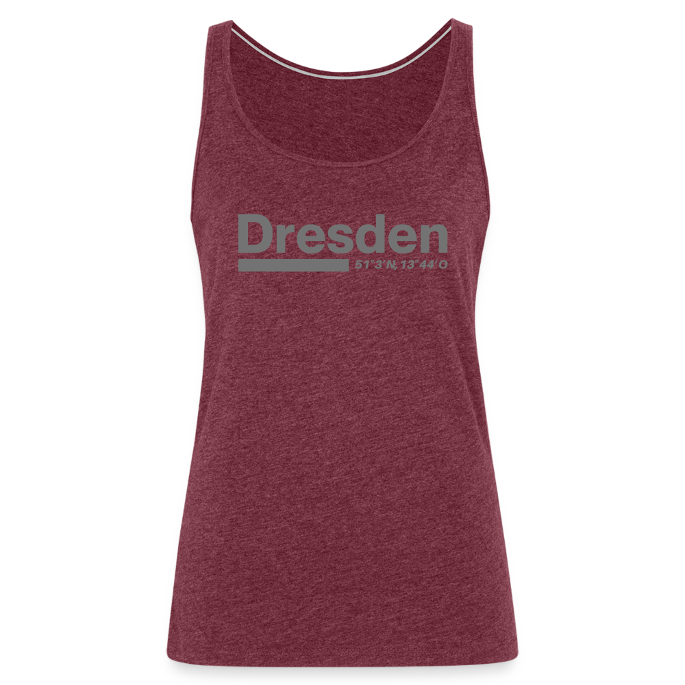 Tanktop Ladies Dresden "Bold GPS" - Bordeauxrot meliert