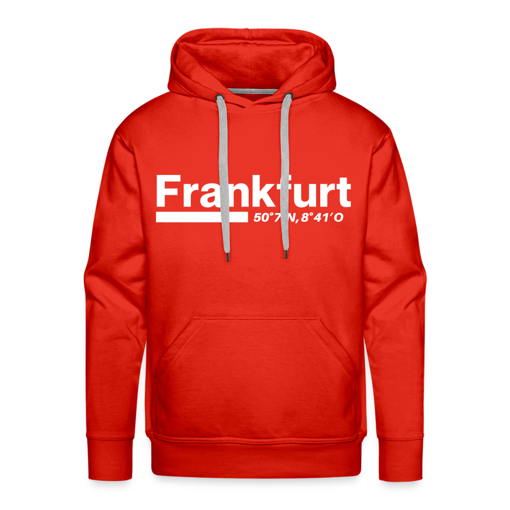 Hoodie Frankfurt (Main) "Bold GPS White" - Rot