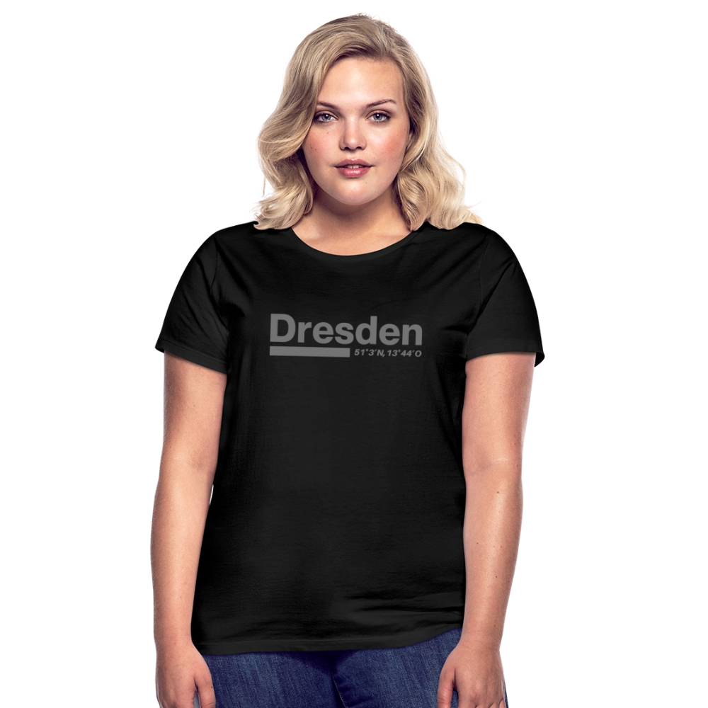 T-Shirt Ladies Dresden "Bold GPS" - Schwarz