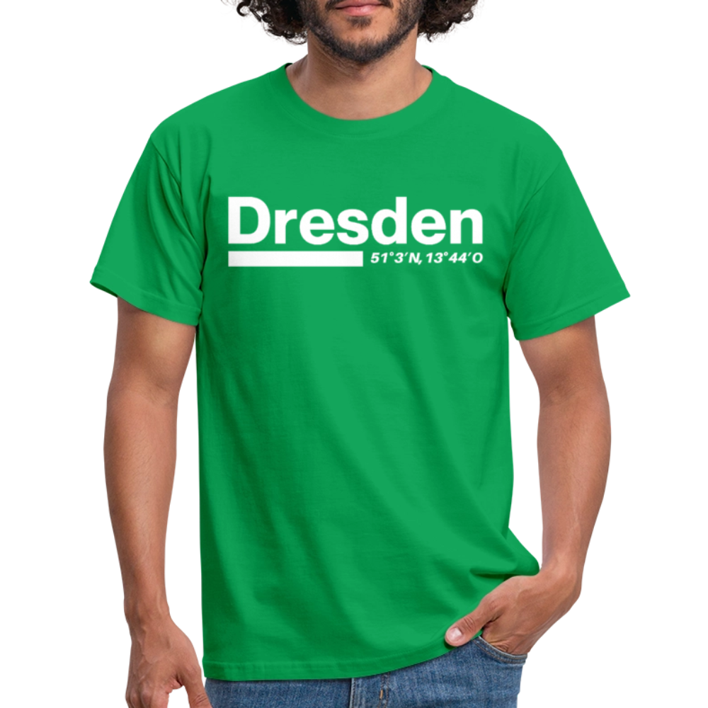 T-Shirt Dresden "Bold GPS White" - Kelly Green