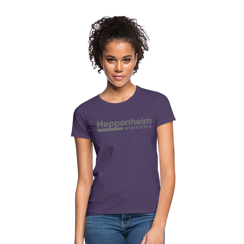 T-Shirt Ladies Heppenheim "Bold GPS" - Dunkellila