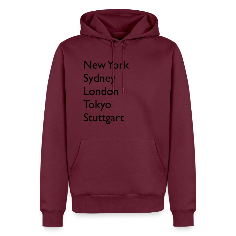 Hoodie Stuttgart "Metropolen Big" Dark Edition - Burgunderrot