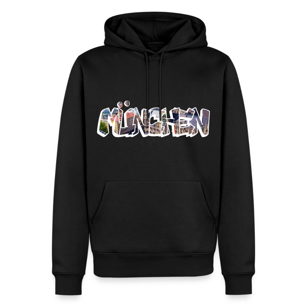 Hoodie München "Graffiti Marienplatz" Bright Edition - Schwarz