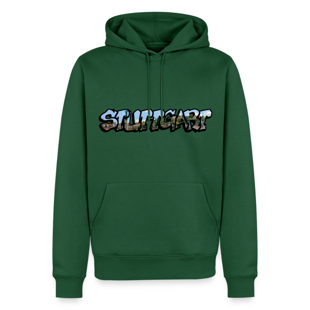 Hoodie Stuttgart "Panorama Graffiti" - Flaschengrün