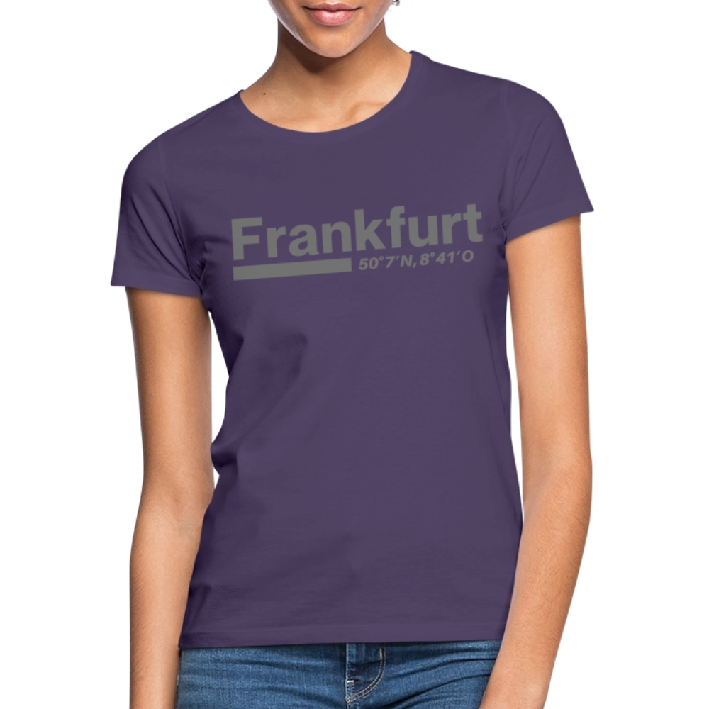 T-Shirt Ladies Frankfurt (Main) "Bold GPS" - Dunkellila