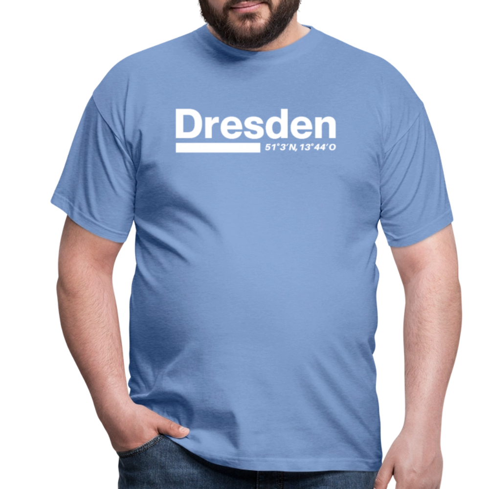 T-Shirt Dresden "Bold GPS White" - carolina blue