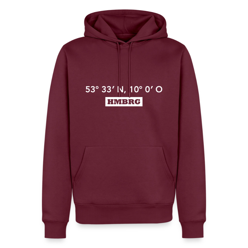 Hoodie Hamburg "HMBRG GPS" Bright Edition - Burgunderrot