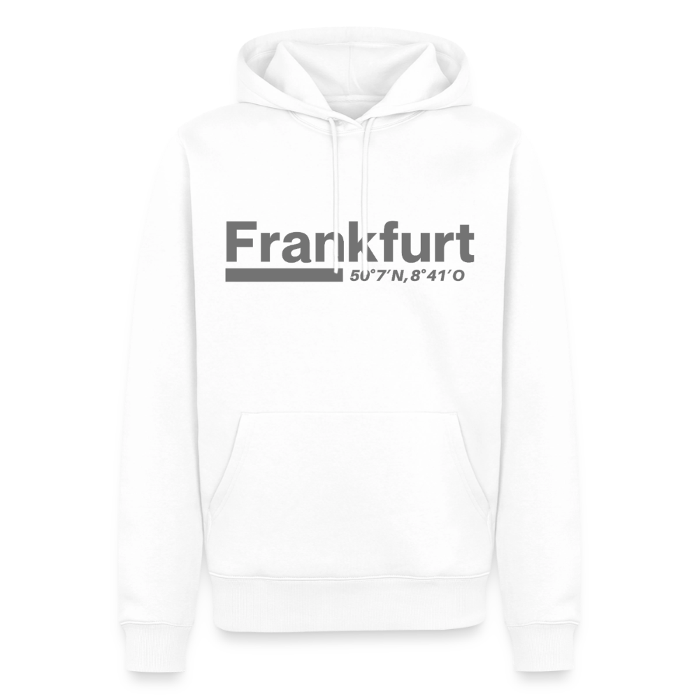 Hoodie Frankfurt (Main) "Bold GPS" - Weiß