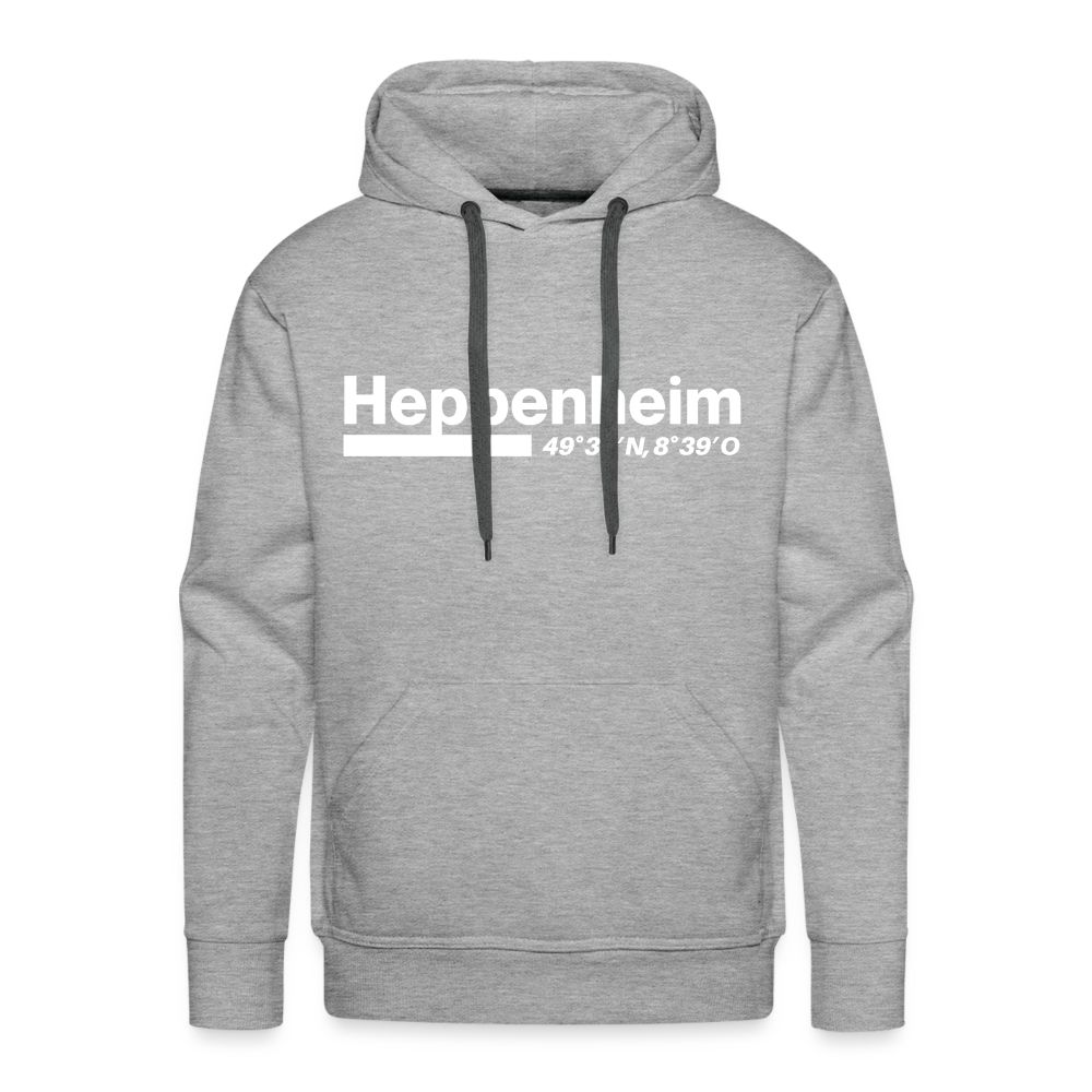 Hoodie Heppenheim "Bold GPS White" - Grau meliert