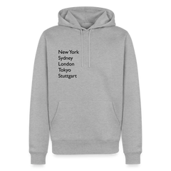 Hoodie Stuttgart "Metropolen" Dark Edition - Grau meliert