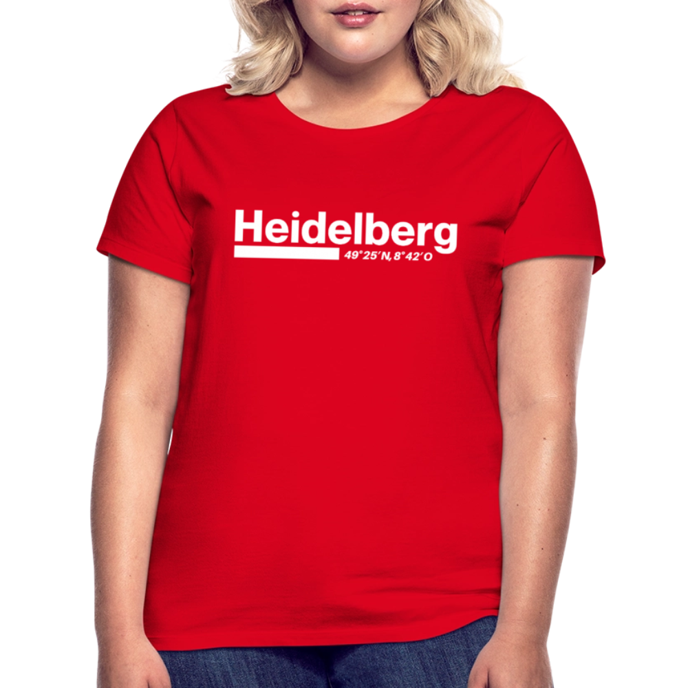 T-Shirt Ladies Heidelberg "Bold GPS White" - Rot