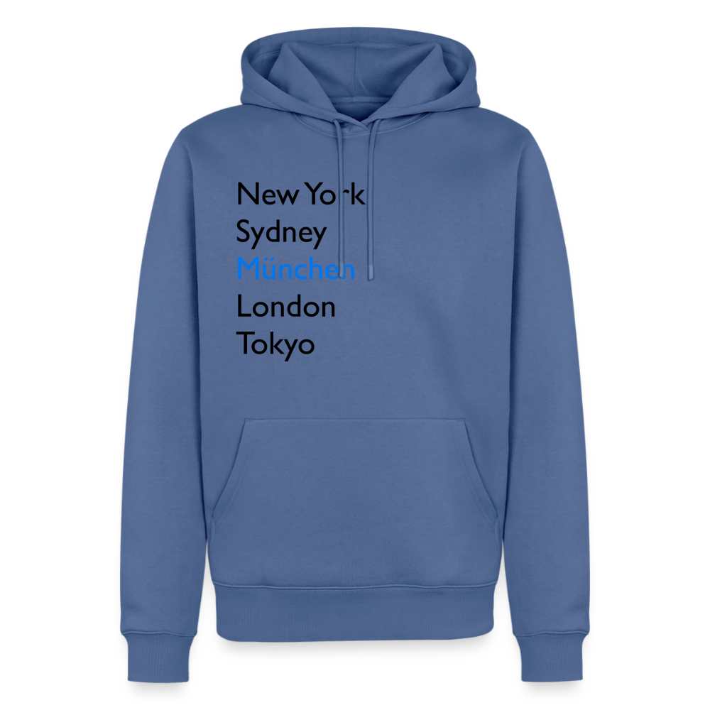 Hoodie München "Metropolen Big" Dark Edition - Taubenblau