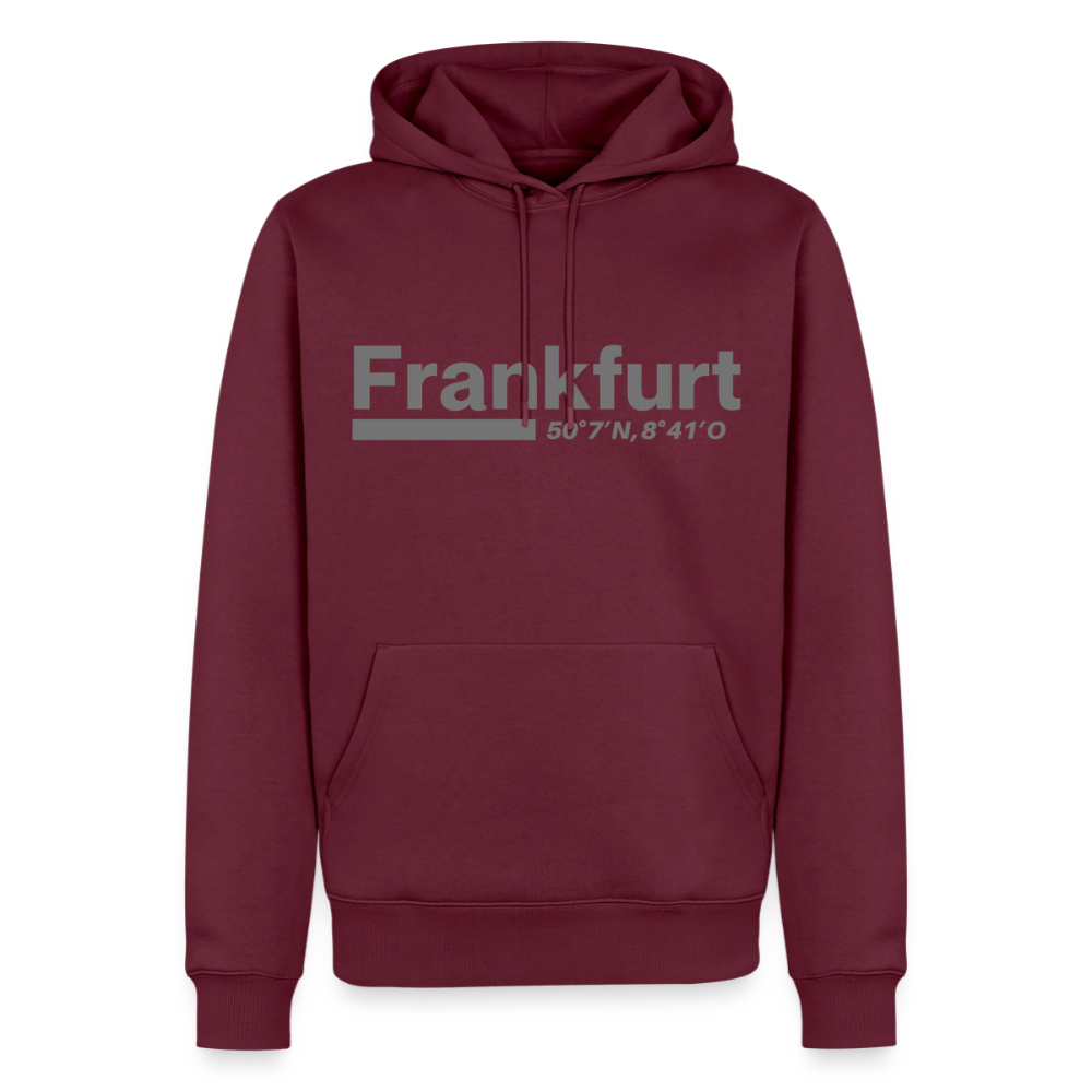 Hoodie Frankfurt (Main) "Bold GPS" - Burgunderrot