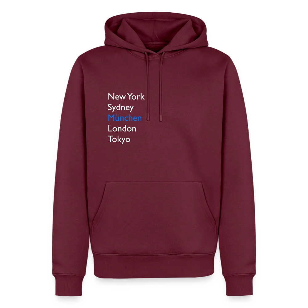Hoodie München "Metropolen" Bright Edition - Burgunderrot