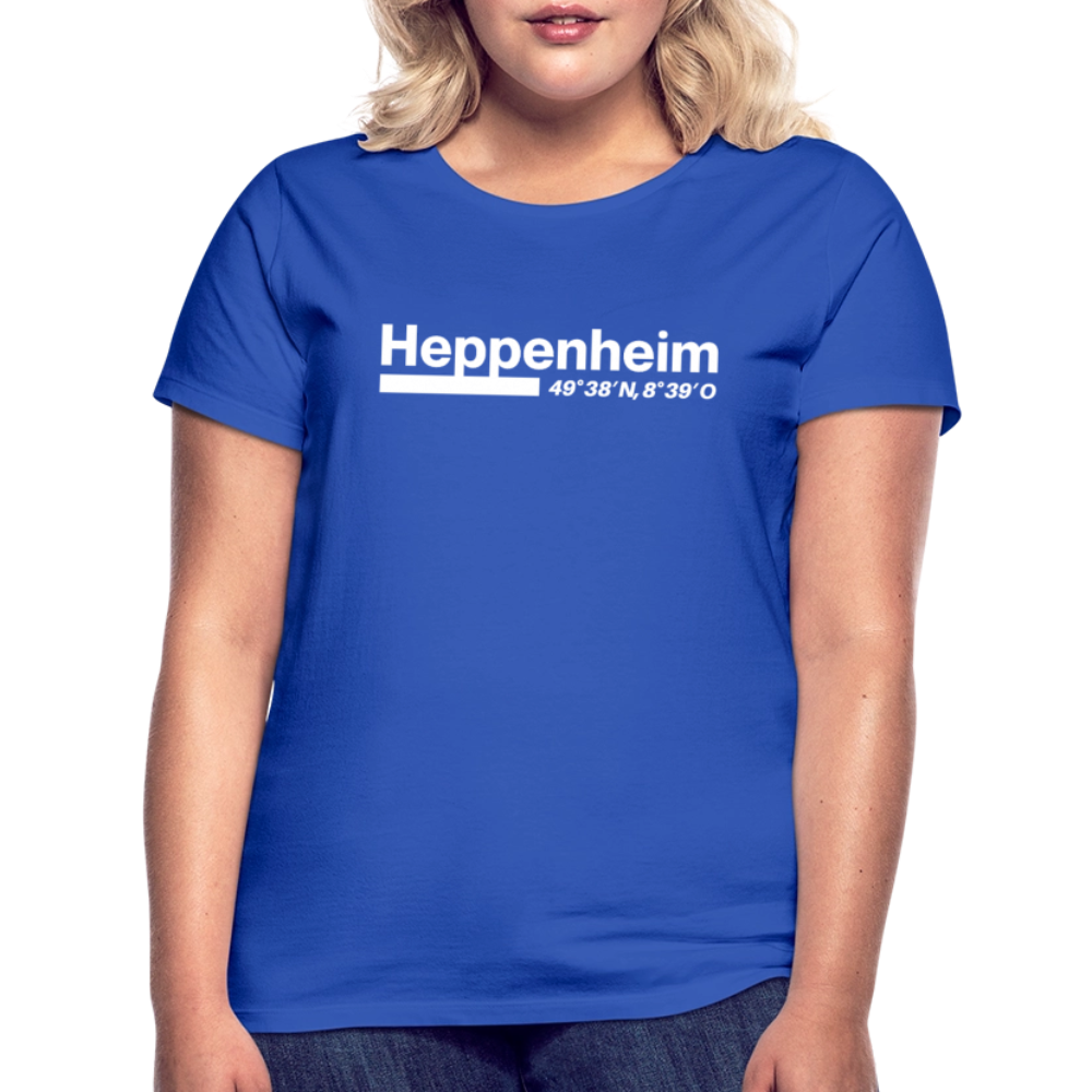 T-Shirt Ladies Heppenheim "Bold GPS White" - Royalblau