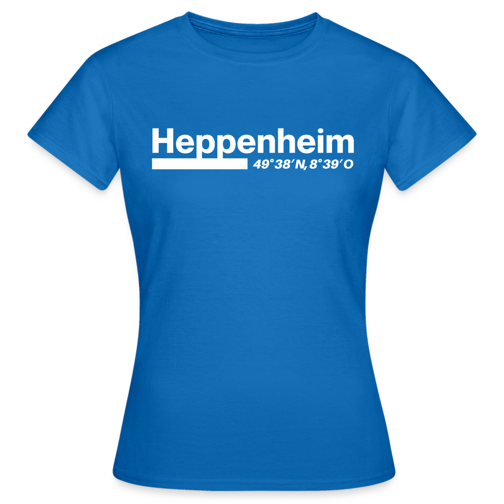 T-Shirt Ladies Heppenheim "Bold GPS White" - Royalblau