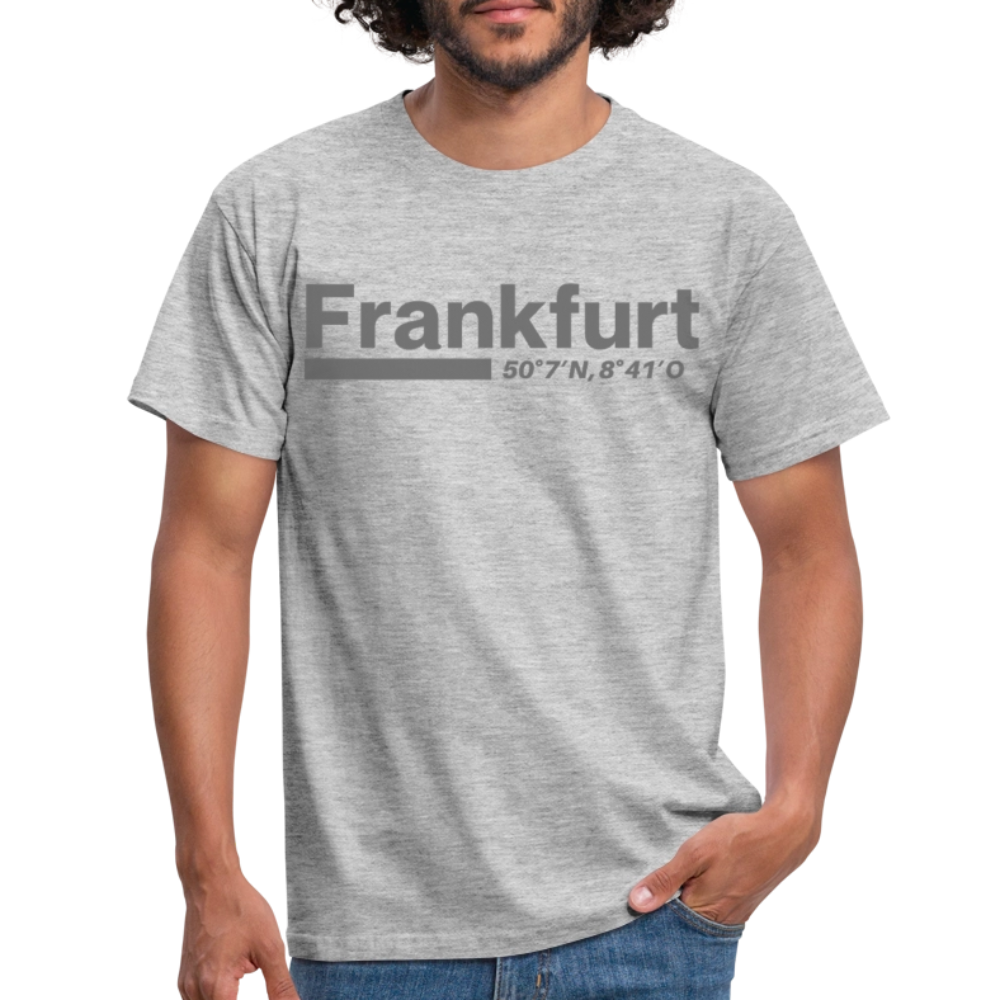 T-Shirt Frankfurt (Main) "Bold GPS" - Grau meliert