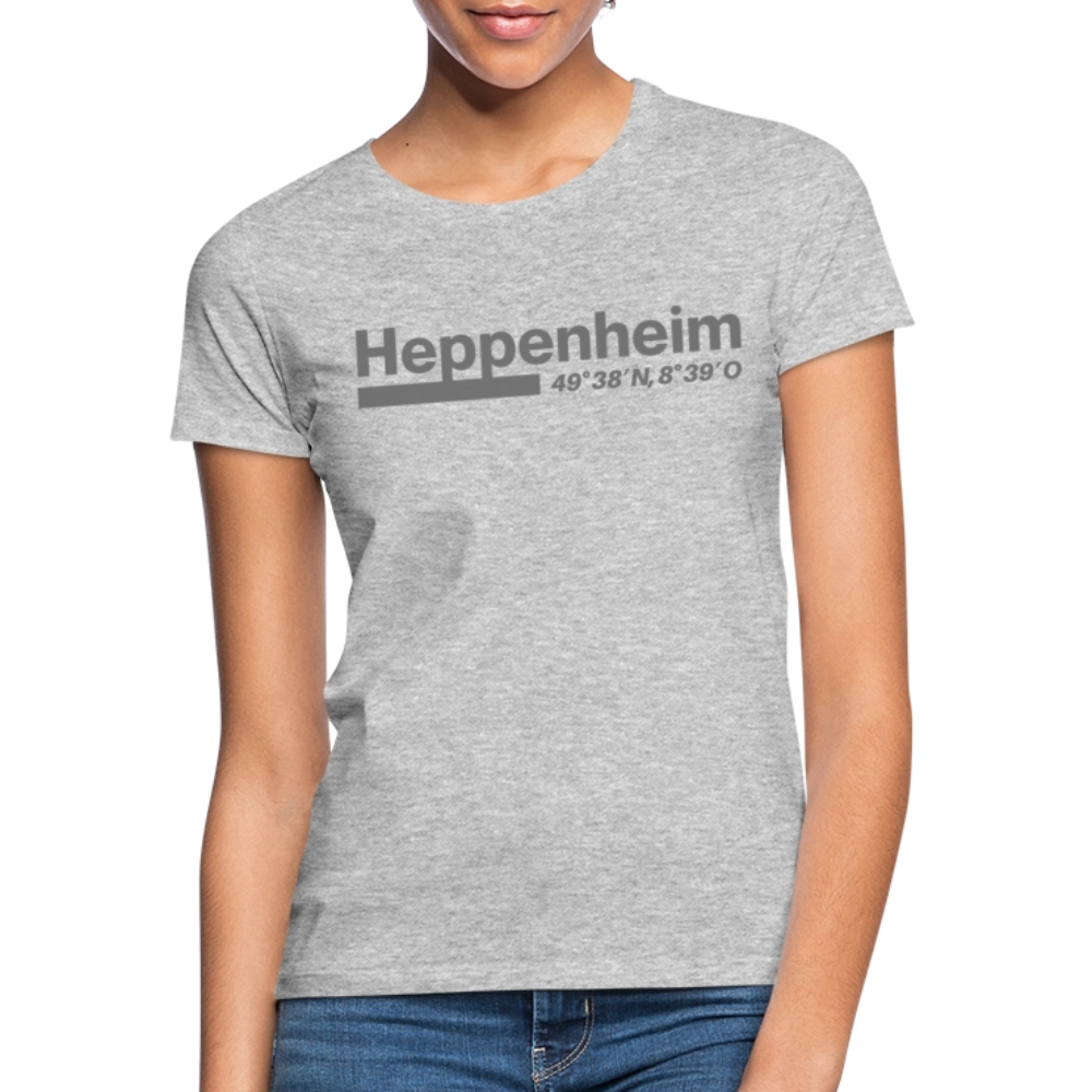 T-Shirt Ladies Heppenheim "Bold GPS" - Grau meliert
