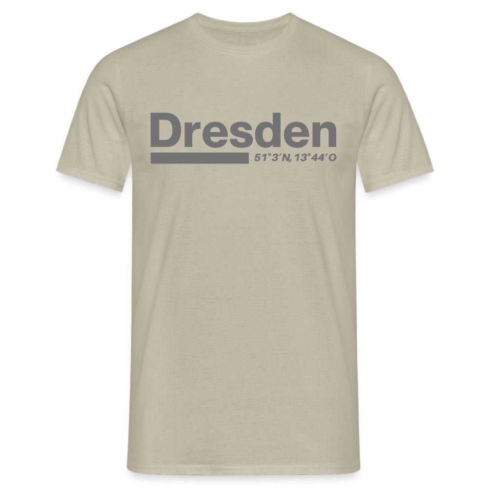 T-Shirt Dresden "Bold GPS" - Sandbeige