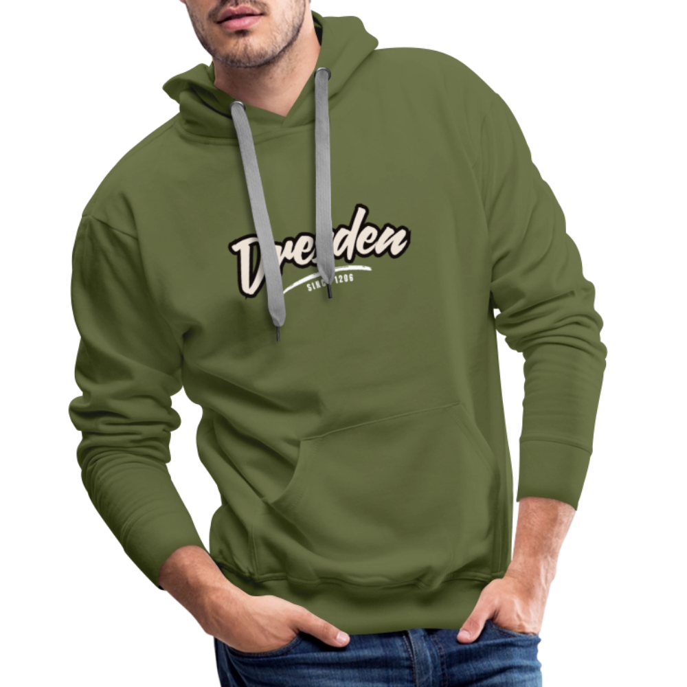 Hoodie Dresden "Graffiti Tag White" - Olivgrün