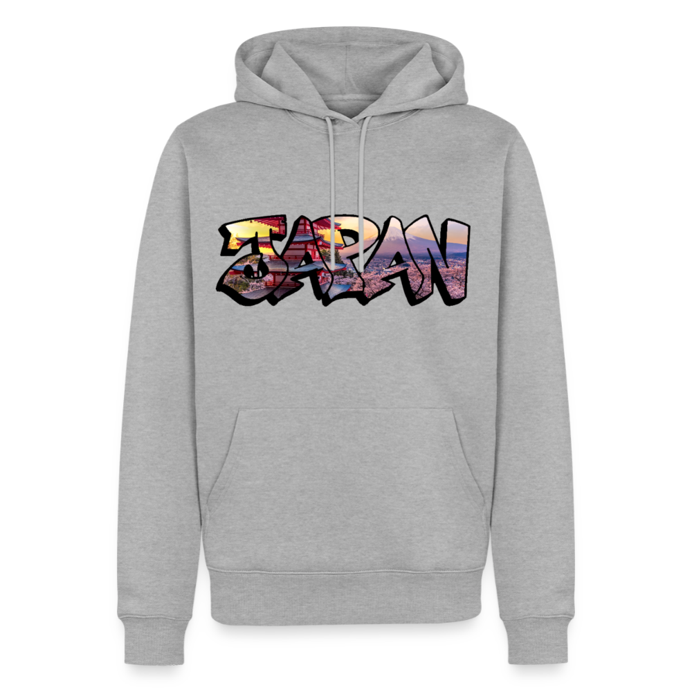 Hoodie Japan Graffiti "Panorama" - Grau meliert