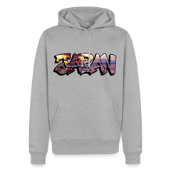 Hoodie Japan Graffiti "Panorama" - Grau meliert