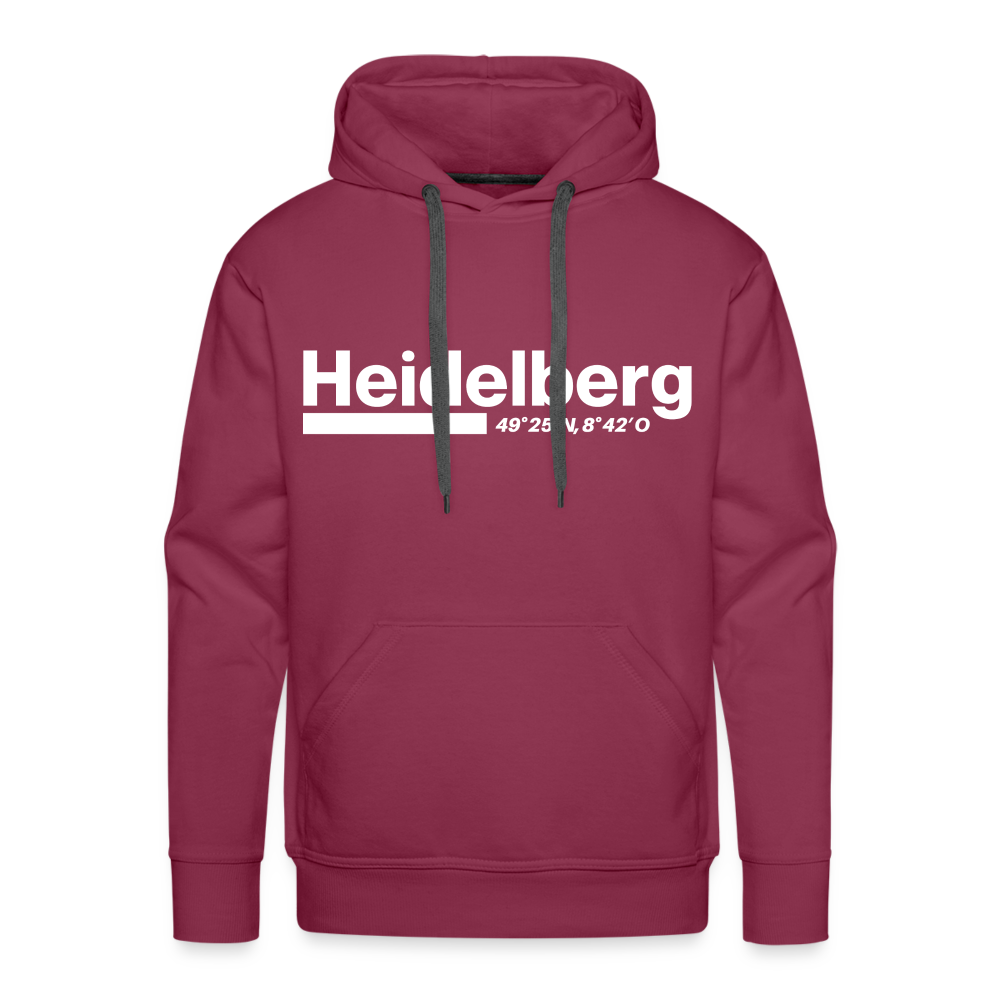 Hoodie Heidelberg "Bold GPS White" - Bordeaux