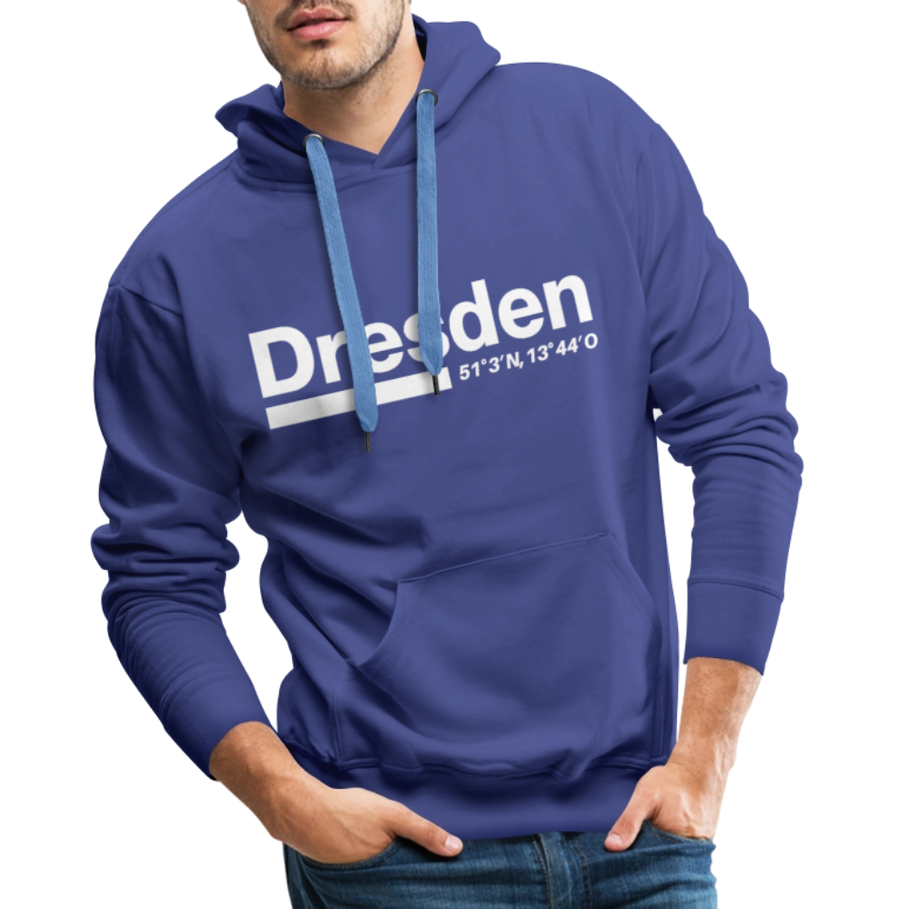 Hoodie Dresden "Bold GPS White" - Königsblau