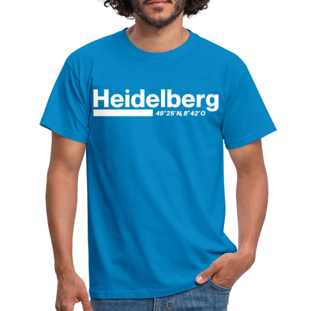 T-Shirt Heidelberg "Bold GPS White" - Royalblau