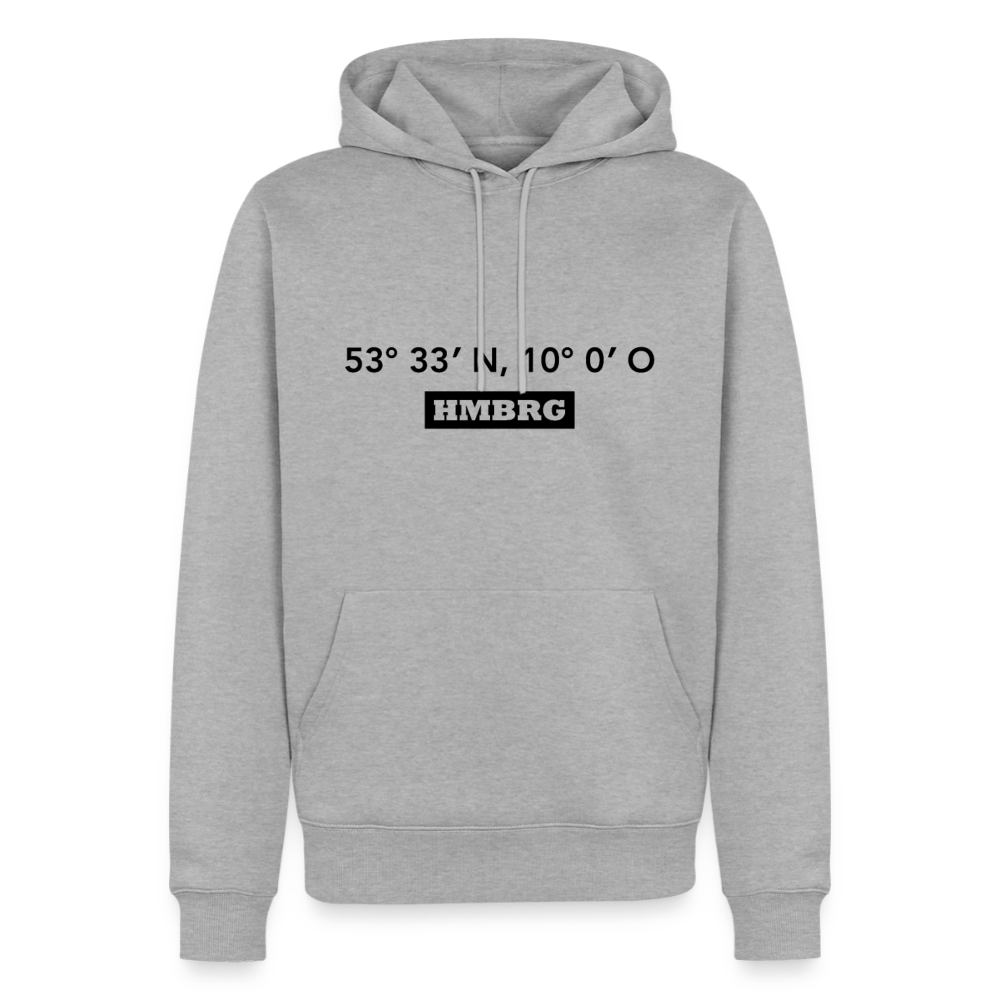 Hoodie Hamburg "HMBRG GPS" Dark Edition - Grau meliert