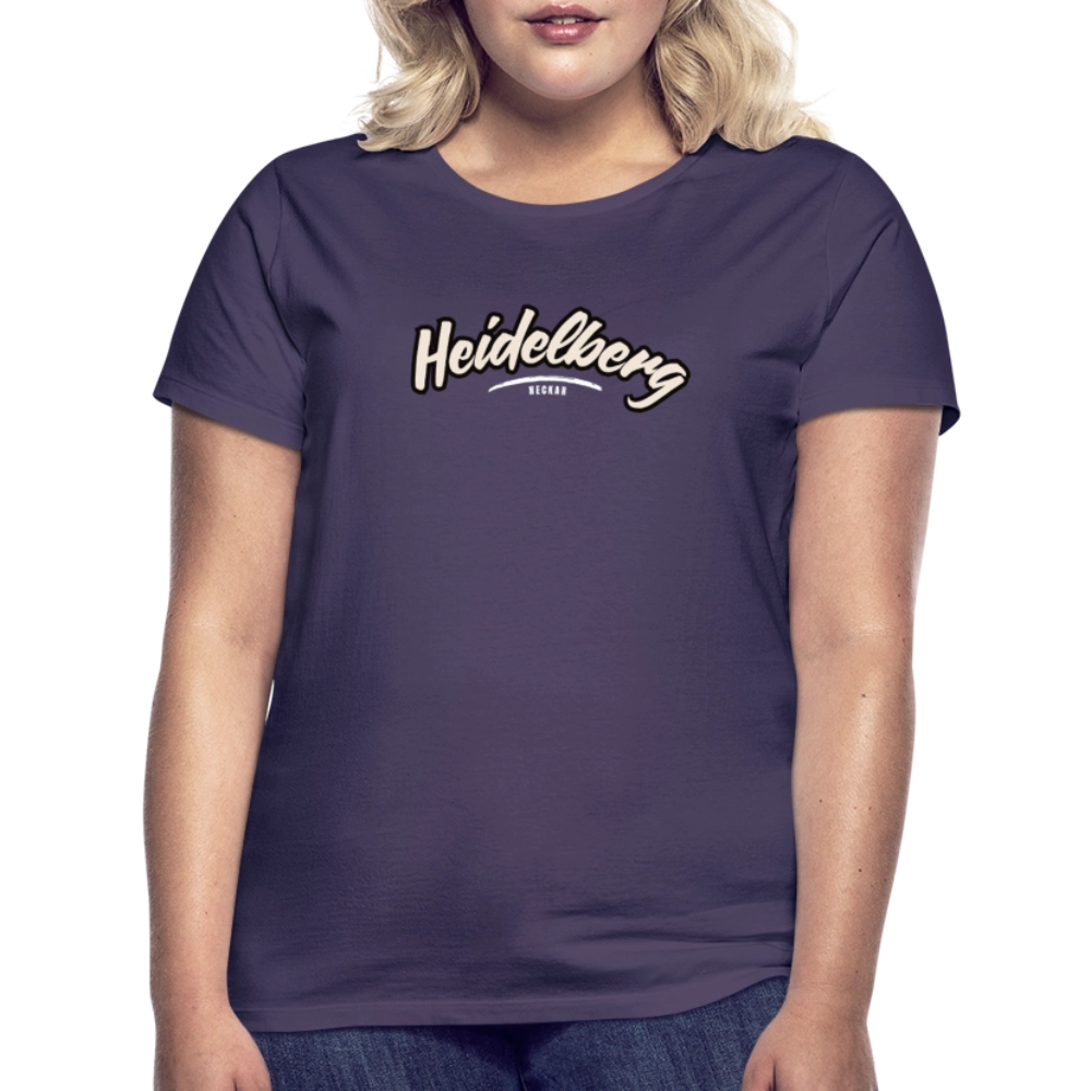 T-Shirt Ladies Heidelberg "Graffiti Tag White" - Dunkellila