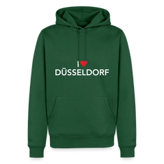 Hoodie "I Love Düsseldorf" Bright Edition - Flaschengrün