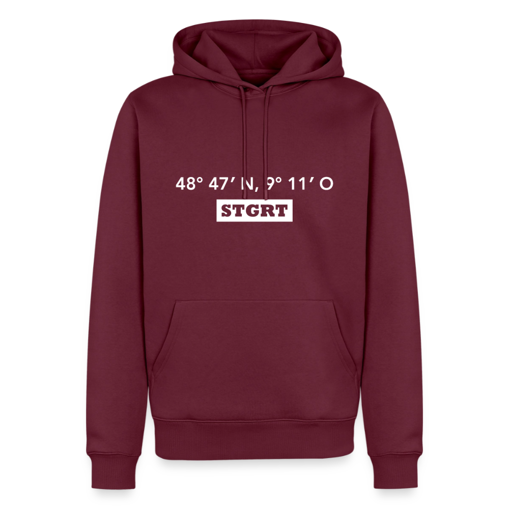 Hoodie Stuttgart "STGRT GPS" Bright Edition - Burgunderrot