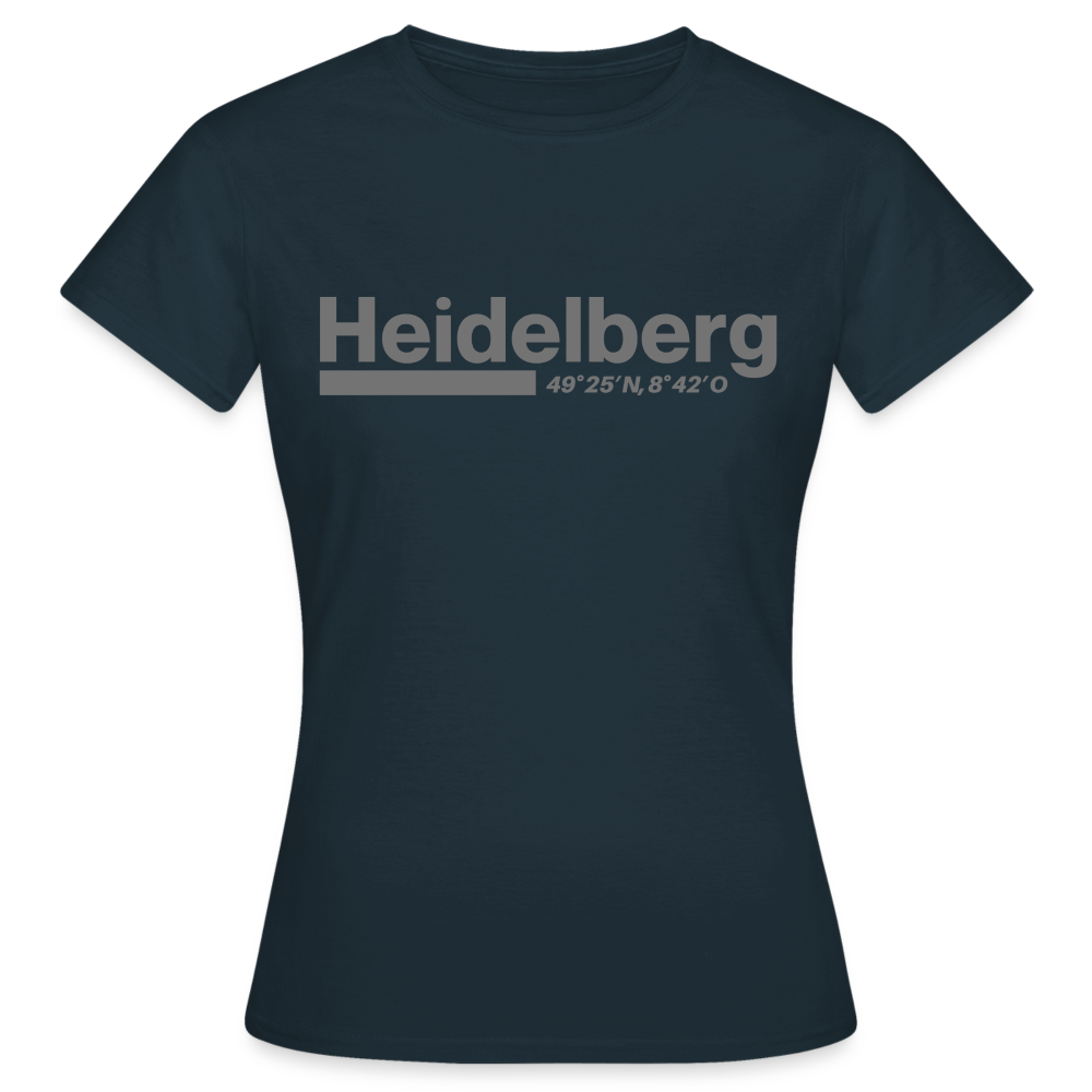 T-Shirt Ladies Heidelberg "Bold GPS" - Navy