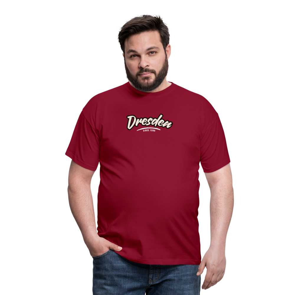 T-Shirt Dresden "Graffiti Tag White" - Ziegelrot