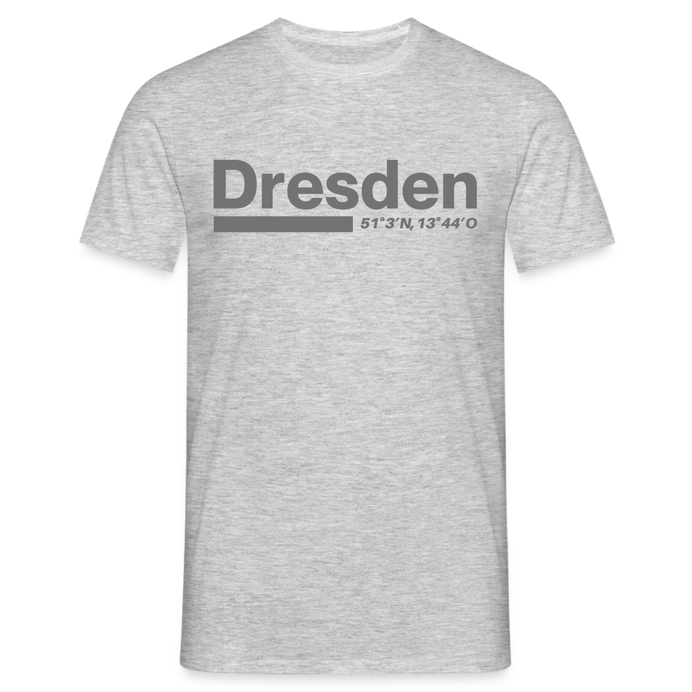 T-Shirt Dresden "Bold GPS" - Grau meliert
