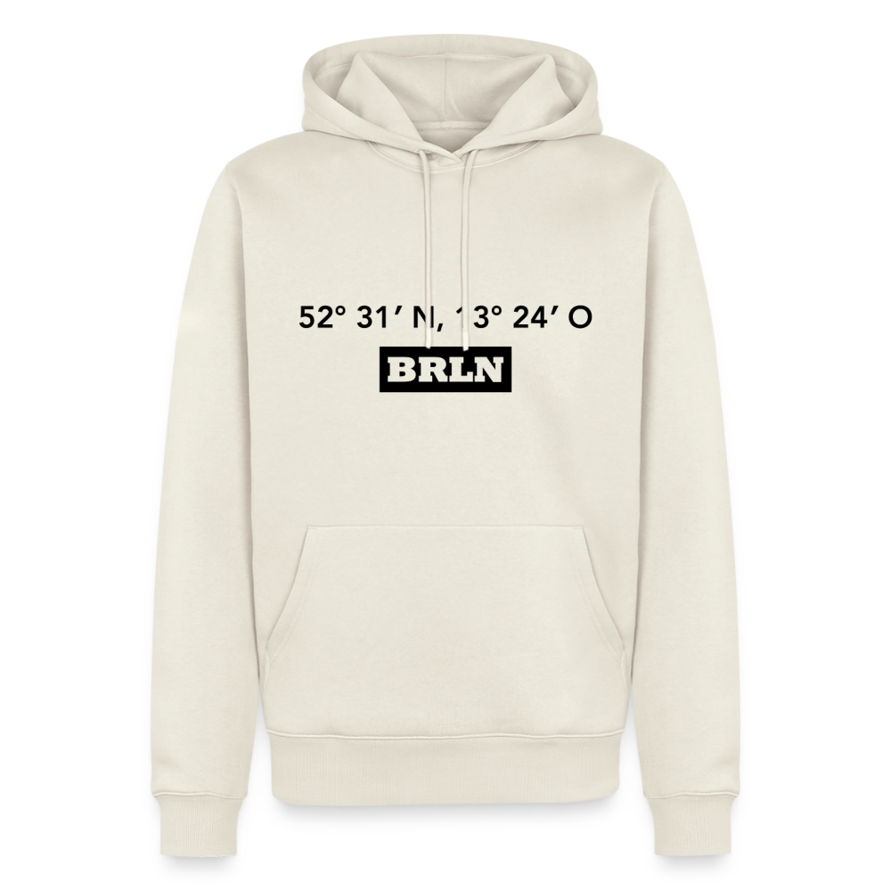 Hoodie Berlin "BRLN GPS" Dark Edition - Naturweiß
