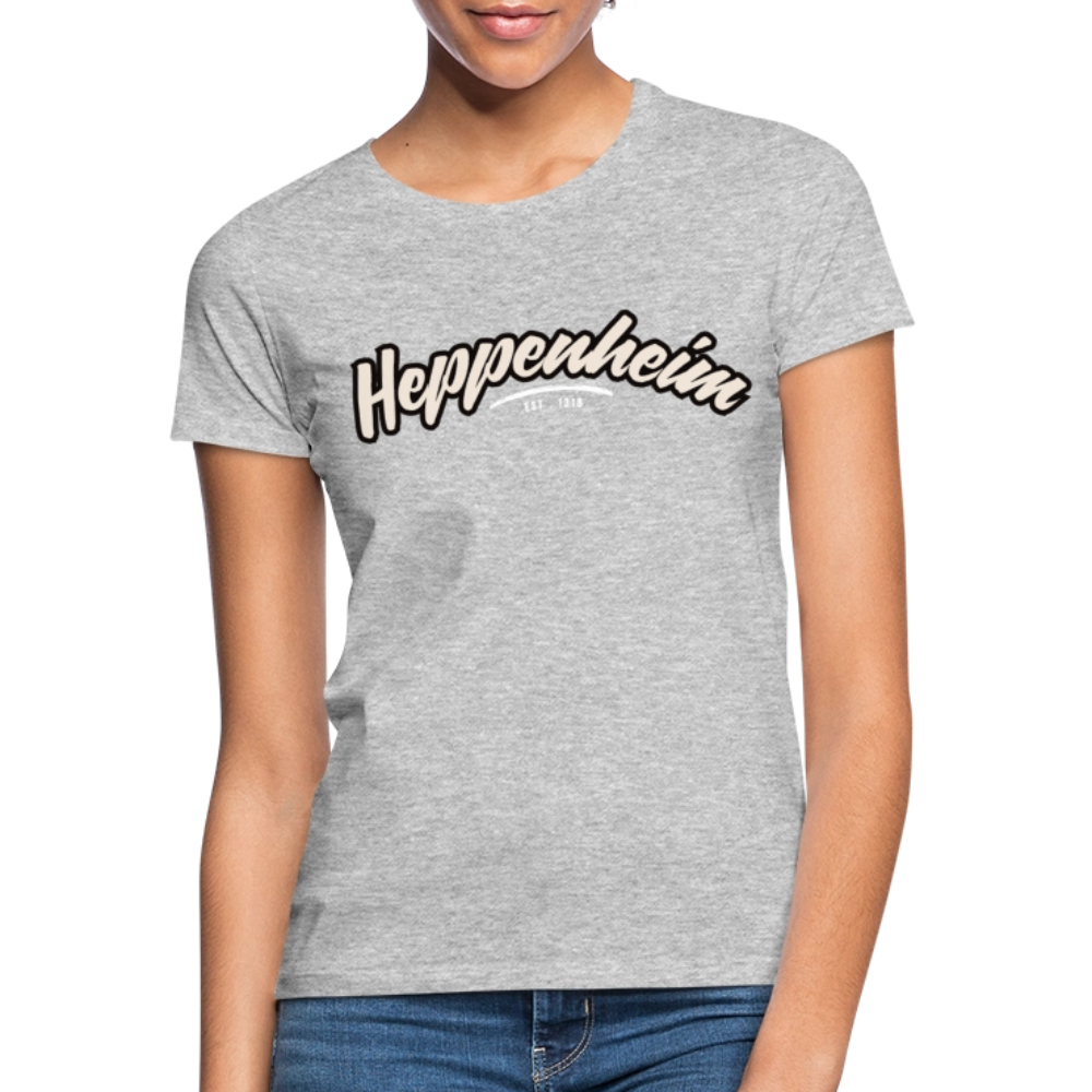 T-Shirt Ladies Heppenheim "Graffiti Tag White" - Grau meliert