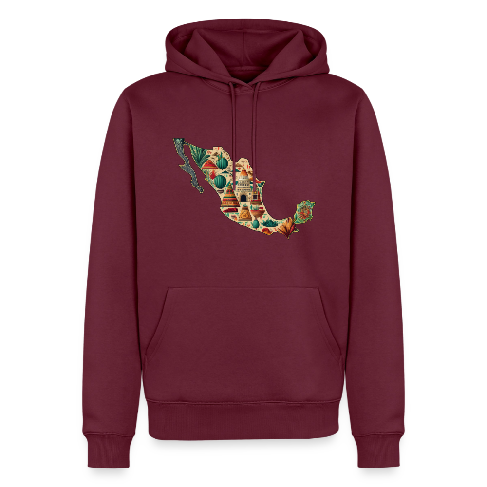 Hoodie Mexico "Map" - Burgunderrot
