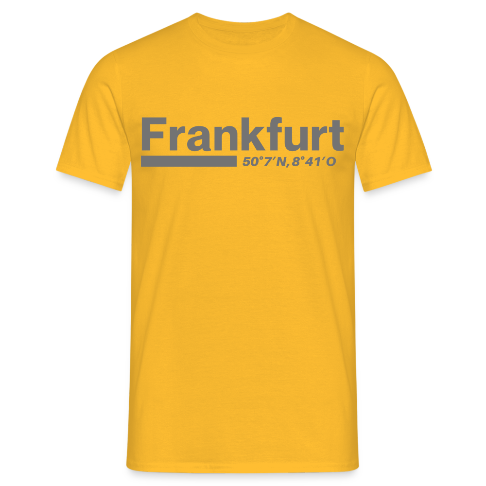 T-Shirt Frankfurt (Main) "Bold GPS" - Gelb